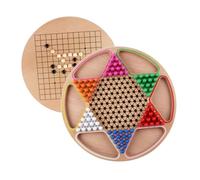 JUMPLAWN Juego De Mesa Educativo Damas Chinas y Gobang De Madera para Niños, Tamaño Pequeño, Portátil, Multifuncional, Adecuado para Viajes y Aprendizaje, Juguete De Escritorio