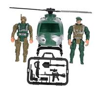 JUMPLAWN Juego de Soldados Militares Helicóptero Juguete Educativo para Niños Accesorios Incluidos para Niños de Guerra Diversión 5 Piezas