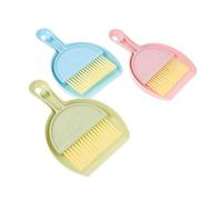 JUMPLAWN Kit De Limpieza para Jaulas De Hámster y Conejillos De Indias Mini Escoba Recogedora y Pala De Plástico, Herramienta para Limpiar Jaulas Pequeñas, 6 Piezas Colores Verde, Rosa y Azul