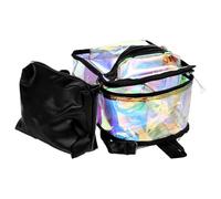 JUMPLAWN Mochila Informal Deslumbrante de PU Negra para Niñas, Casual | Multifunción Múltiples Bolsillos, para Útiles Escolares y Accesorios de Maquillaje, Compras y Festivales