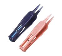 JUMPLAWN Pinzas Limpieza Nasal De Bebés Con Luz Led, Puntas De Silicona Suaves y Seguras, 2 Unidades De Colores Rosa Dorado y Azul Luminoso, Para Cuidado Nasal Infantil y Alivio Congestión