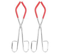 JUMPLAWN Pinzas para Vasos de Precipitados y Matraces 2 Piezas, Abrazadera Metálica Revestimiento Antideslizante, Ideales para Uso en Laboratorios Educativos Investigación