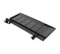 JUMPLAWN Placa de bandeja para caballete de arte con trípode, plástico negro con bordes elevados, bandeja ligera para pinceles para accesorios de pintura