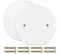 JUMPLAWN Placa de Cubierta Redonda para Tapar Agujeros 4 Piezas de Plástico Blanco Diseño Simple y Elegante Instalación Fácil en Cajas Eléctricas para Oficinas y Hogares