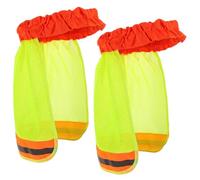 JUMPLAWN Protector Solar y Ajuste Firme para Casco de Obra 2 Piezas Funda de Malla Transpirable y Banda Reflectante Visera Completa para Trabajo al Aire Libre