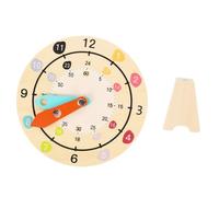 JUMPLAWN Reloj de Madera Educativo para Pequeños Juguete de Aprendizaje con de y Colores para Jardín de Infantes y Estimulación del Pensamiento