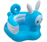 JUMPLAWN Silla Inflable para Bebés Cojín Infantil Portátil Asiento de Piso y Baño Juguete Multifuncional para Sentarse Diseño Azul y con