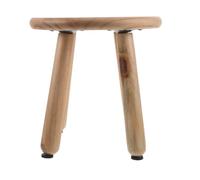 JUMPLAWN Taburete Multifuncional de Madera Redondo Cuatro Patas, Banco Estable para Baño y Sala de Estar, Diseño Vintage y Clásico