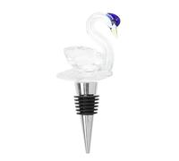 JUMPLAWN Tapón de Vino Diseño de Cisne de Cristal Azul, Aleación de Zinc Resistente que No se Oxida ni Desvanece, Adecuado para Botellas de Vino Decorativas y Funcionales