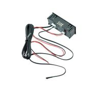 JUMPLAWN Termómetro Digital para Coche con Reloj LED Medidor de Temperatura Interior y Exterior Voltímetro y Luz Nocturna Color Rojo Accesorios para Tablero del Automóvil Termómetro