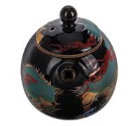 JUMPLAWN Tetera De Cerámica Vintage Diseño De Dragón Esmaltada Retro Para Camping y Preparación De Té Pequeña y Portátil