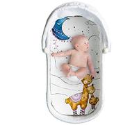 JumpOff Jo - Sábana Bajera hipoalergénica para moisés para bebés niños y niñas, Rectangular, Compatible con Reloj de Arena y Cuna Ovalada, Suave, Transpirable, Lavable a máquina, Llama y mamá