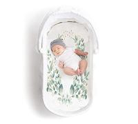 JumpOff Jo - Sábana Bajera hipoalergénica para moisés para bebés niños y niñas - Rectangular, Compatible con Reloj de Arena y Cuna Ovalada, Suave, Transpirable, Lavable a máquina - Botánica