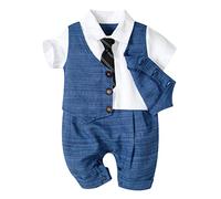 Jumpsuit Formal Boys Baby Gentleman Infant Rocket Button Romper Boys Trajes & Set#A