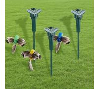JUMRHFAN 3 piezas de colibrí flotante flotante con pilas para jardín, patio, estaca de plantas, flores, patio, paisaje, decoración exterior