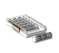 Jumuao - Organizador de pastillas para 7 días, portátil de viaje, 21 compartimentos, sin BPA, gran capacidad, para vitaminas, suplementos nutricionales y medicamentos, color blanco