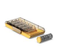Jumuao - Organizador de pastillas para tabletas de 7 días, 21 compartimentos, sin BPA, gran capacidad, caja de medicamentos para vitaminas, suplementos dietéticos y medicamentos (naranja)