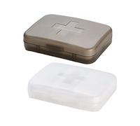 Jumuao - Pastillero de viaje de 2 unidades, portátil, diario, pastillero, 6 compartimentos, viaje de un día, para vitaminas y varios medicamentos para niños, hombres, mujeres (C)