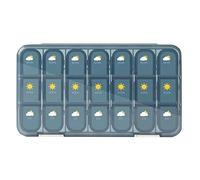 Jumuao Pastillero para 7 días, mañana, mediodía, noche, píldoras semanales, pastillero de 21/28 compartimentos, grande, para los complementos alimenticios, vitaminas (marrón-21 compartimentos)