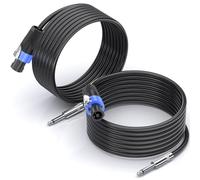 Jumwa 15M 2pack Speakon a 1/4" TS Cable de Altavoz 15 Gauge para Amplificadores de Audio con Conector Twist Lock para DJ/PA Audio de Alta Resistencia
