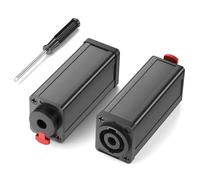 Jumwa 2 Pack Speakon a 1/4" Acoplador Twist Lock Speakon Adaptador Compatible con Neutrik Speakon NL4 Series, NL4MP, NL4MPR, NL4FC, NL4FX, NLT4X