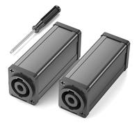 Jumwa 2 Pack Speakon Acoplador Enchufe Twist Lock 4Pin Hembra a Hembra Speakon Adaptador Compatible con Neutrik Speakon NL4 Series, NL4MP, NL4MPR, NL4FC, NL4FX, NLT4X