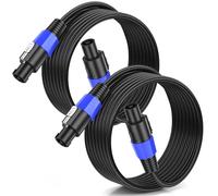 Jumwa 2M 2pack Speakon Cables de Altavoz M-M para Amplificadores de Audio Cable de 15 Calibres con Conector Twist Lock DJ/PA para Audio de Alta Resistencia
