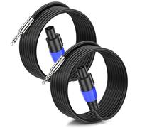 Jumwa 30M 2pack Speakon a 1/4" TS Cables de Altavoz M-M para Amplificadores de Audio Cable de 15 Calibres con Conector Twist Lock DJ/PA para Audio de Alta Resistencia