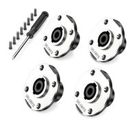 Jumwa 4Pack 4 Pole Speakon Panel Twist Lock Haut-parleur Femelle Métal Rond Panel Jack Montage Compatible avec Neutrik Speakon NL4MP, NL4MPR, NL4FC, NL4FX, NLT4X, NL4 Series, NL2FC