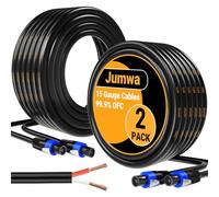 Jumwa 5M 2Pack Speakon Cable 99.9% Cobre Libre de Oxígeno (OFC) 15AWG 2x1,5 mm² Cable para Altavoces con Twist Lock para Audio Profesional y Doméstico