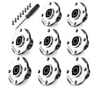 Jumwa 8Pack 4 Pole Speakon Panel Twist Lock Haut-parleur Femelle Métal Rond Panel Jack Montage Compatible avec Neutrik Speakon NL4MP, NL4MPR, NL4FC, NL4FX, NLT4X, NL4 Series, NL2FC