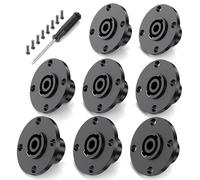 Jumwa 8Pack 4 Polos Speakon Panel Twist Lock Altavoz Toma en panel Redondo Montaje Compatible con Neutrik Speakon NL4MP, NL4MPR, NL4FC, NL4FX, NLT4X, NL4 Series, NL2FC