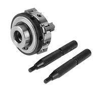 JUN-STORE SENMIAO-TH 4-Jaw autocentrado Torno Chuck 50mm Mini Metal Torno Chuck M14 Rosca del Montaje del Taladro Chuck K02-50 Torno Accesorios (Color : Silver and Black)