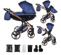 Junama Cochecito Diamond Fluo 2en1 3en1 4en1 (01 - azul, 2en1 con adaptadores)