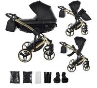 Junama Cochecito Diamond Fluo 2en1 3en1 4en1 (04 - negro, 2en1 con adaptadores)