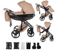 Junama Cochecito Diamond Hand Craft 2en1 3en1 4en1 (07 - carmelo y plata, 2en1 con adaptadores)