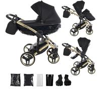 Junama Cochecito Diamond S 2en1 3en1 4en1 (02 - negro y oro, 2en1 con adaptadores)