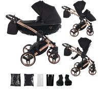 Junama Cochecito Diamond S Sistema de viaje 2en1 3en1 4en1 (03 - negro y cobre, 2en1 con adaptadores)