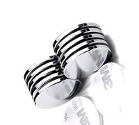 JUNAN 10 imanes cilíndricos de neodimio de 20 mm de diámetro x 3 mm de espesor, súper resistentes, fuertes y permanentes con 10 adhesivos de doble cara, imanes redondos para manualidades y