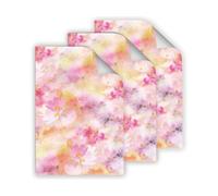 Junapack 12 hojas de papel de regalo de alta calidad resistente al desgarro para mujeres, novia, cosmos, flores pastel, rosa y amarillo, para pequeños regalos para cumpleaños y Navidad (12 hojas de