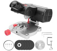 Junchamp Mini sierra ingletadora para hacer modelos en miniatura para hobby, ejes de flecha, vidrieras de zinc, latón 223/5.56, herramienta de sierra de mesa eléctrica pequeña, corta máx. 1/2 pulgada