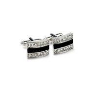 JUNCHENG1008 Gemelos Gemelos de Diamantes de imitación, joyería de Esmalte Negro, Camisa clásica for Hombre, Botones de Gemelos de Negocios Gemelos Camisa Hombre