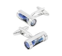 JUNCHENG1008 Gemelos Gemelos de Reloj de Arena Azul Accesorios for Gemelos de Camisa de Hombre Gemelos Camisa Hombre