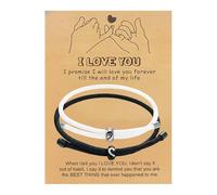 Junco apilable Luna Rosa Mujeres Anillos cuerda de nylon y accesorios de acero inoxidable. Tamaño ajustable. Elegante y adecuado para parejas. Accesorio diario. Para Elección Pareja En Anillos Negro