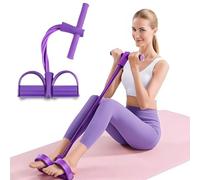 JunD Cuerda de Tensión Multifunción 6 Tubos - Banda de Resistencia con Pedal Sit-Up Látex Natural NBR Espuma para Abdominales Cintura Brazos Piernas Yoga Pilates