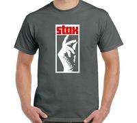 JUNDAO STAX Records - Camiseta para hombre, diseño de la etiqueta musical del Northern Soul Otis Reading Isaac Haye, gris, L