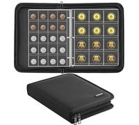 JUNDUN Álbum de colección de monedas resistente al fuego para coleccionistas, álbum clasificador de monedas exhibidor con 260 bolsillos, organizador de colección de monedas, caja de almacenamiento