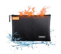 JUNDUN Bolsa para documentos ignífuga (36 x 26 cm, 4200 ℉), resistente al fuego, resistente al agua, para documentos, dinero, pasaporte, archivos bancarios y dinero en efectivo