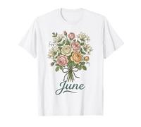 June Birth Flower Rose & Honeysuckle Floral Birthday Camiseta