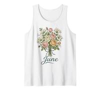 June Birth Flower Rose & Honeysuckle Floral Birthday Camiseta sin Mangas